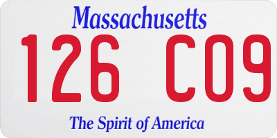 MA license plate 126CO9