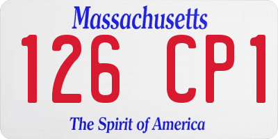 MA license plate 126CP1