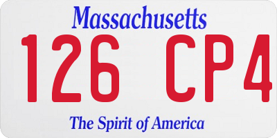 MA license plate 126CP4