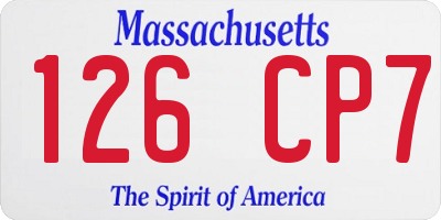 MA license plate 126CP7