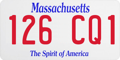 MA license plate 126CQ1