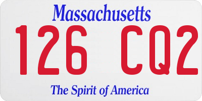 MA license plate 126CQ2