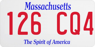 MA license plate 126CQ4