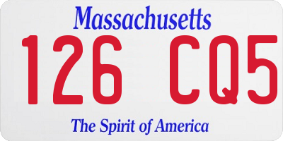 MA license plate 126CQ5