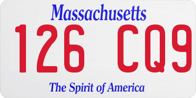 MA license plate 126CQ9