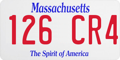 MA license plate 126CR4
