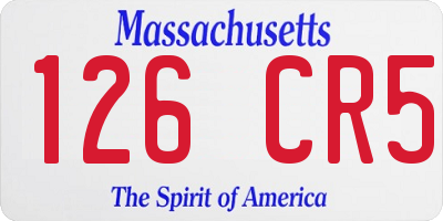 MA license plate 126CR5