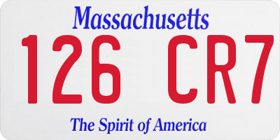 MA license plate 126CR7