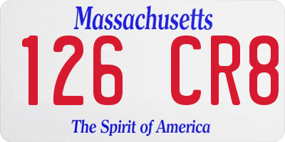 MA license plate 126CR8
