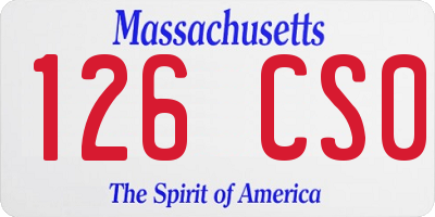 MA license plate 126CS0