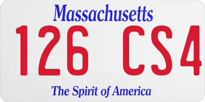 MA license plate 126CS4