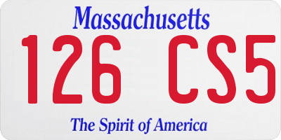 MA license plate 126CS5