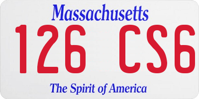 MA license plate 126CS6