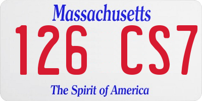 MA license plate 126CS7
