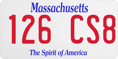 MA license plate 126CS8