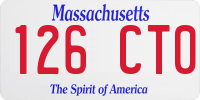 MA license plate 126CT0