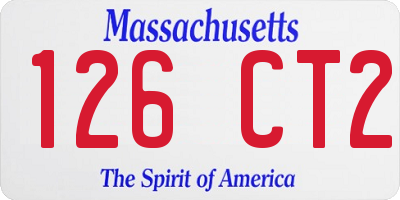 MA license plate 126CT2