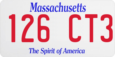 MA license plate 126CT3