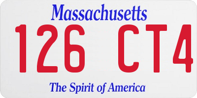 MA license plate 126CT4