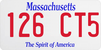 MA license plate 126CT5