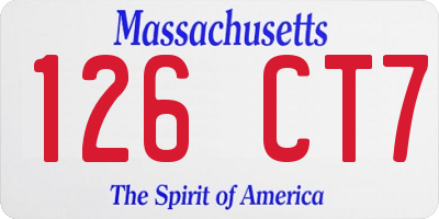 MA license plate 126CT7