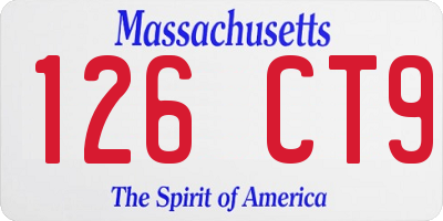 MA license plate 126CT9