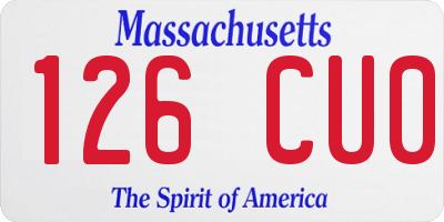 MA license plate 126CU0