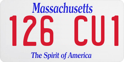 MA license plate 126CU1