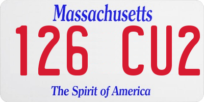 MA license plate 126CU2
