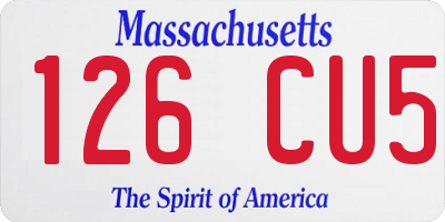 MA license plate 126CU5