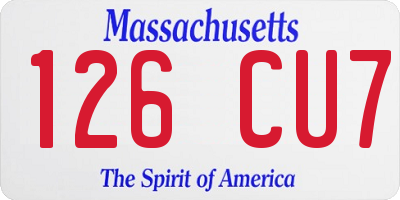 MA license plate 126CU7