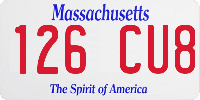 MA license plate 126CU8