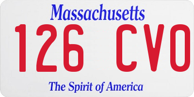 MA license plate 126CV0