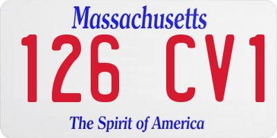 MA license plate 126CV1