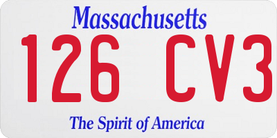 MA license plate 126CV3