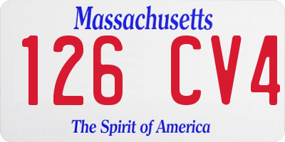 MA license plate 126CV4