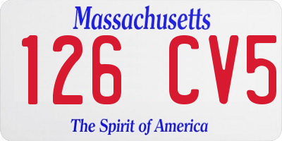 MA license plate 126CV5