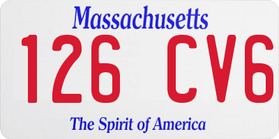 MA license plate 126CV6