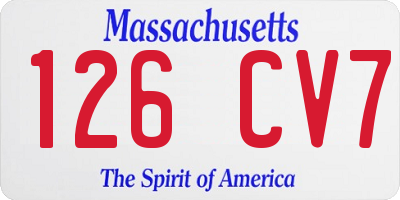 MA license plate 126CV7