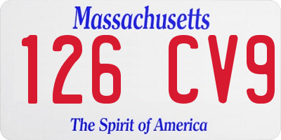 MA license plate 126CV9