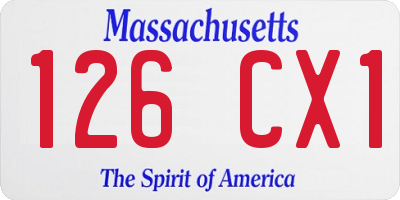 MA license plate 126CX1
