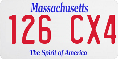 MA license plate 126CX4