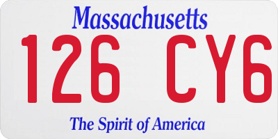 MA license plate 126CY6
