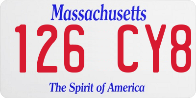MA license plate 126CY8