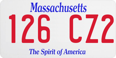 MA license plate 126CZ2