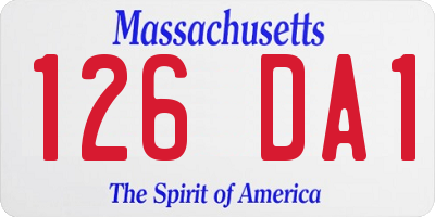 MA license plate 126DA1
