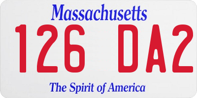 MA license plate 126DA2