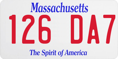 MA license plate 126DA7