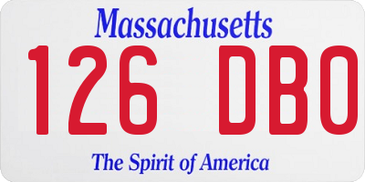 MA license plate 126DB0