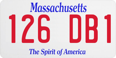 MA license plate 126DB1